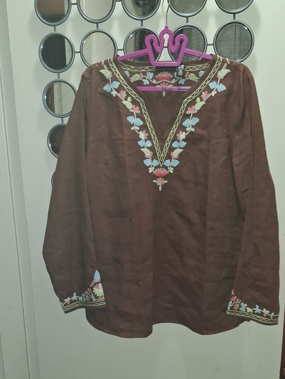 BROWN BROIDERED Tunic